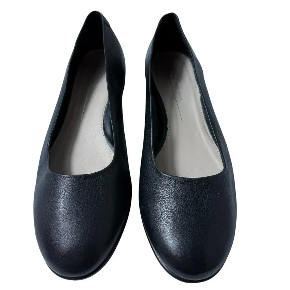 ECCO Leather Ballet Flats | Black | Size 10 US (41 EU) | EUC - Picture 1 of 7